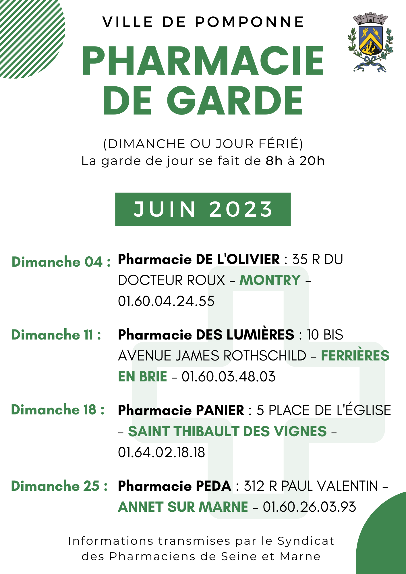 Pharmacie garde juin 2023