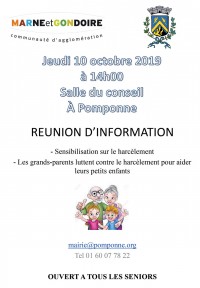 Réunion de sensibilisation sur le harcèlement à l’attention des séniors Réunion de sensibilisation sur le harcèlement à l’attention des séniors