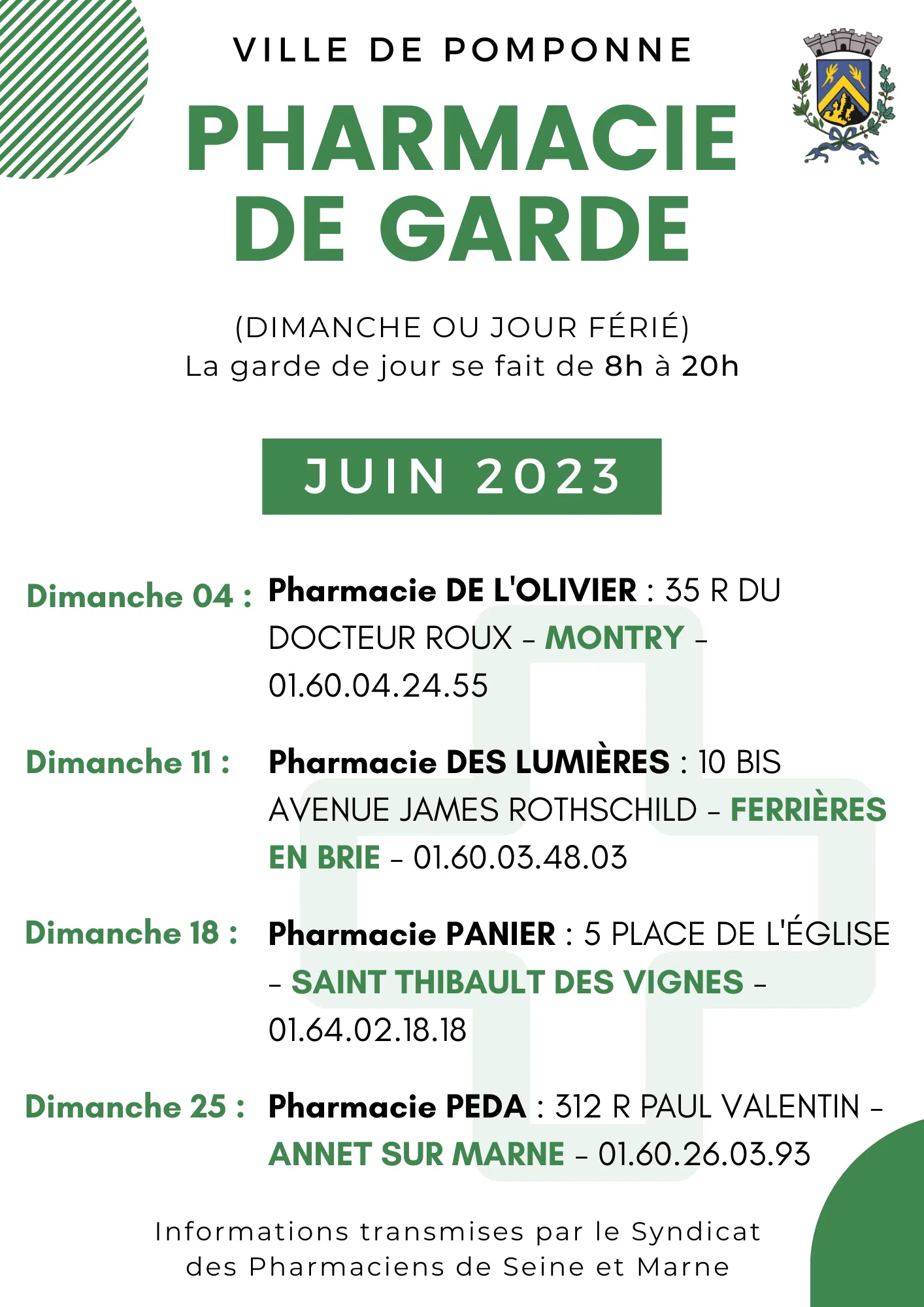 Pharmacie garde juin 2023
