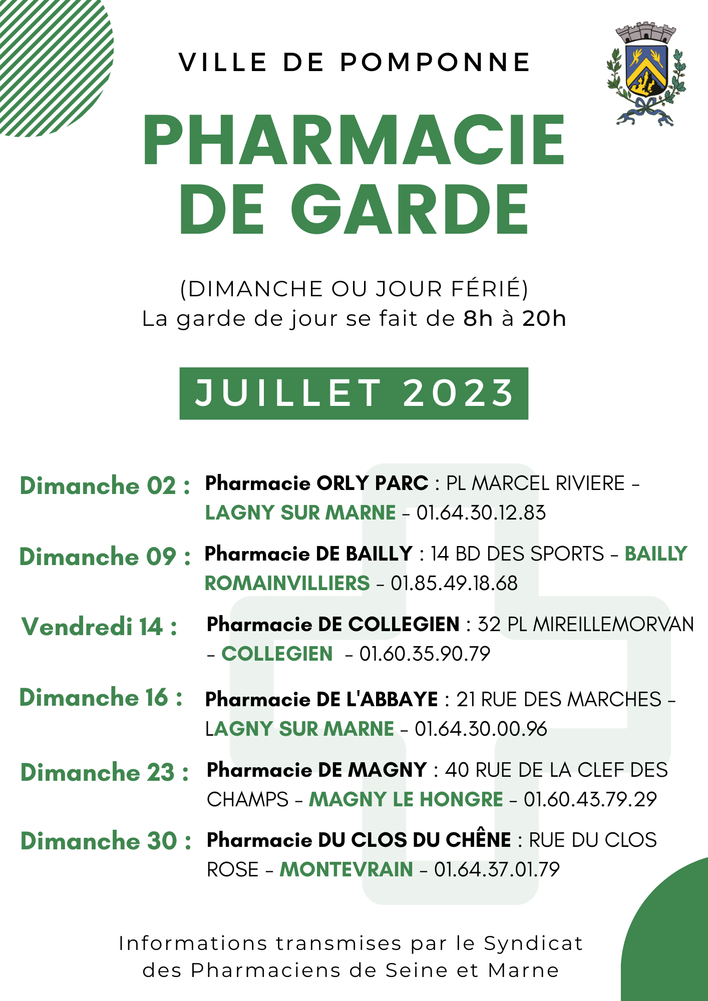 Pharmacie garde juillet