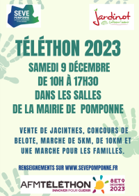 Opération Téléthon – organisée par La SEVE et JARDINOT Opération Téléthon - organisée par La SEVE et JARDINOT
