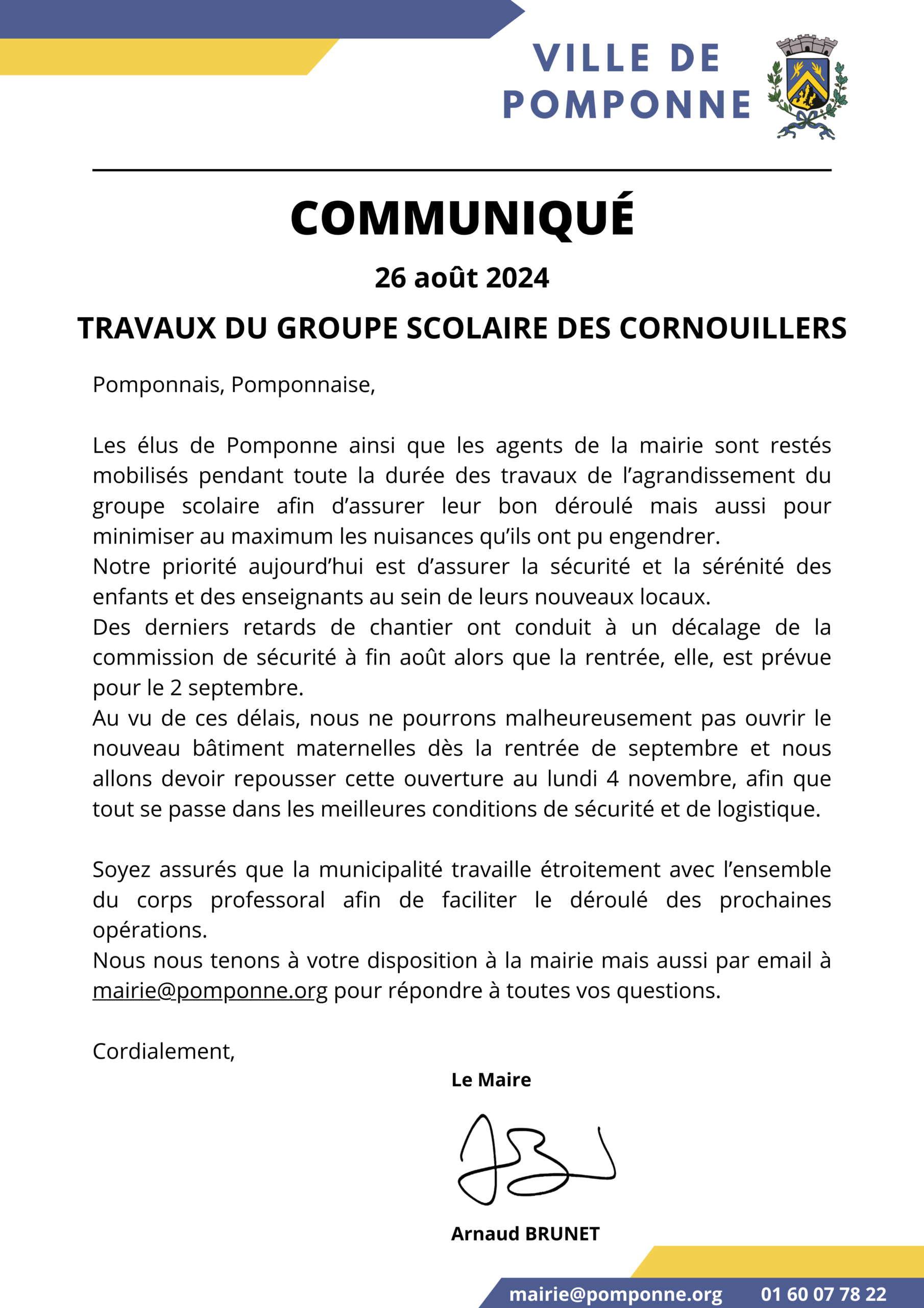 communiqué AB Travaux