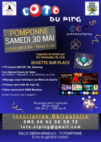 Loto du Ping – samedi 30 mai Loto du Ping - samedi 30 mai